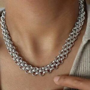NWOT Silver Chunky Chain Choker Necklace